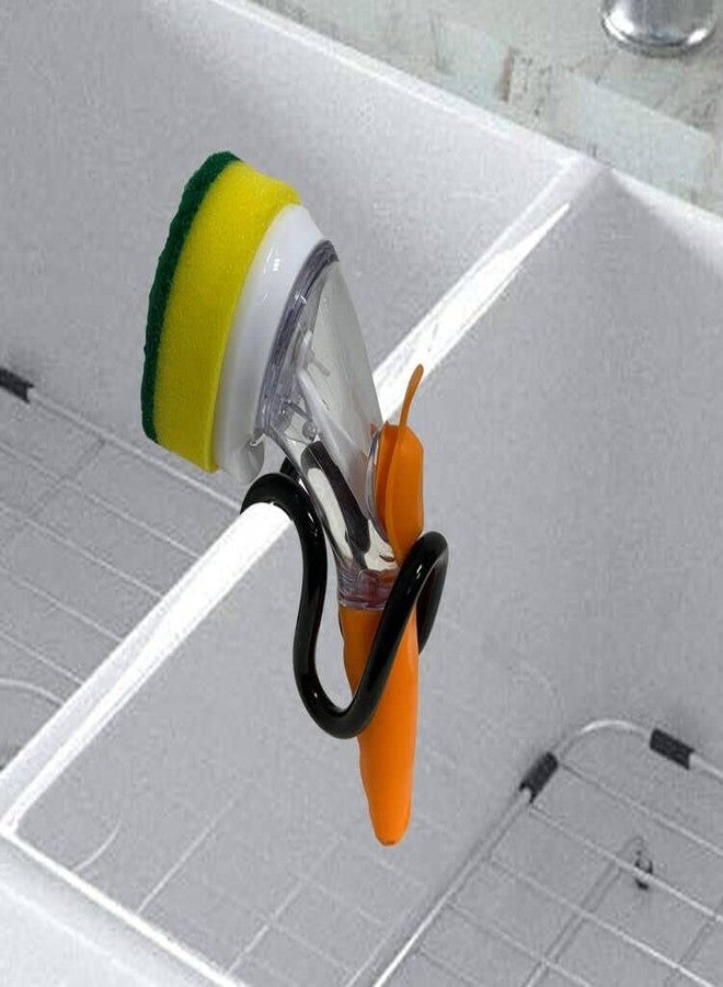 AUXPhome Dish Wand Holder Adjustable Kitchen Dishwand Sink Caddy,Sponge Holder,Brush Holder,Dish Cloth Holder,Rust Proof Water Proof, No Drilling, No Adhesive, one-Step Installation - Image 1