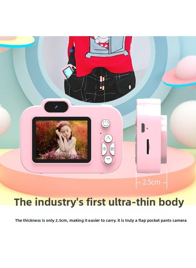 Generic Y8 Children Digital Camera 2000W Pixel Children Mini Camera Toy Cartoon IPS Screen Gift-Body Color:Y8 Hd Dual Camera + Pink + No Card  - Image 4