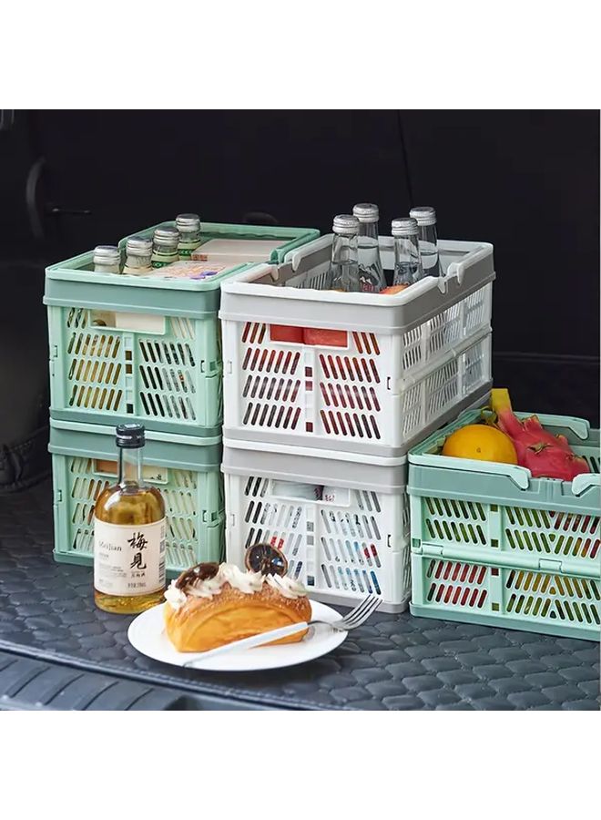 سلة تخزين قابلة للطي بيضاء كبيرة السعة للتخييم في الهواء الطلق متينة من مادة ABS - Image 4