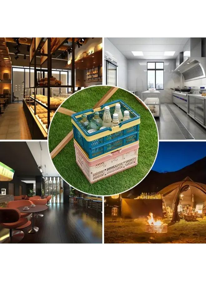 سلة تخزين قابلة للطي بيضاء كبيرة السعة للتخييم في الهواء الطلق متينة من مادة ABS - Image 3