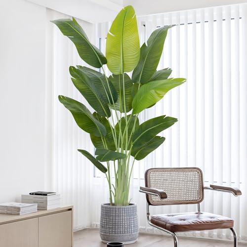 Keeplush Lifelike Bird of Paradise Artificial Plant66ft Faux Banana Leaf Tree with 15 Trunks Perfect Indoor Silk Floor Plant for Home Decor in Living Room Office and Bedroom - Image 1