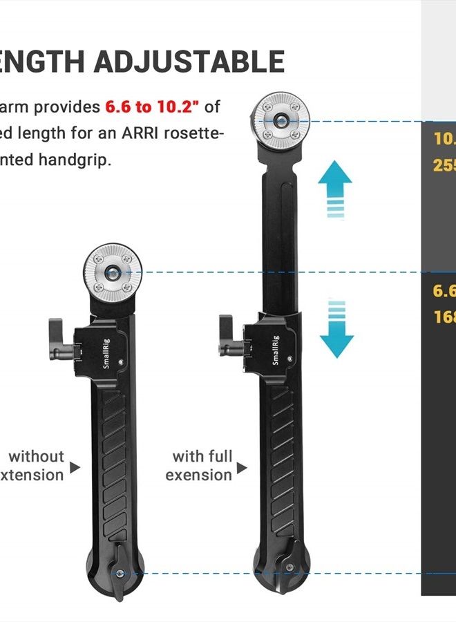 SMALLRIG Rosette Extension Arm Dogbone with Length Adjustable, M6 Rosette 31.8mm - 1870 - Image 3