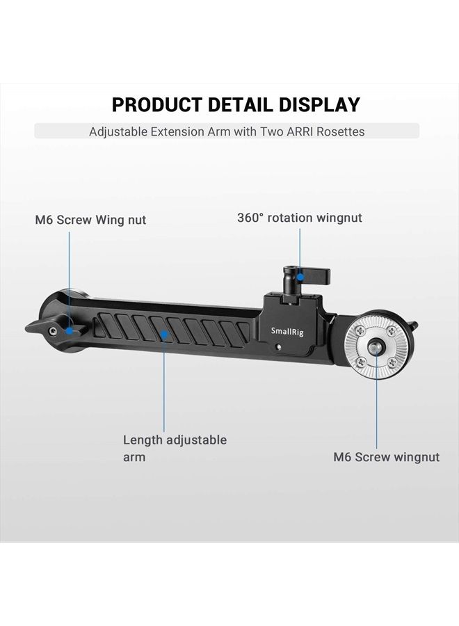 SMALLRIG Rosette Extension Arm Dogbone with Length Adjustable, M6 Rosette 31.8mm - 1870 - Image 2