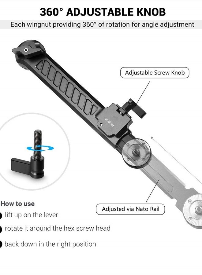 SMALLRIG Rosette Extension Arm Dogbone with Length Adjustable, M6 Rosette 31.8mm - 1870 - Image 4