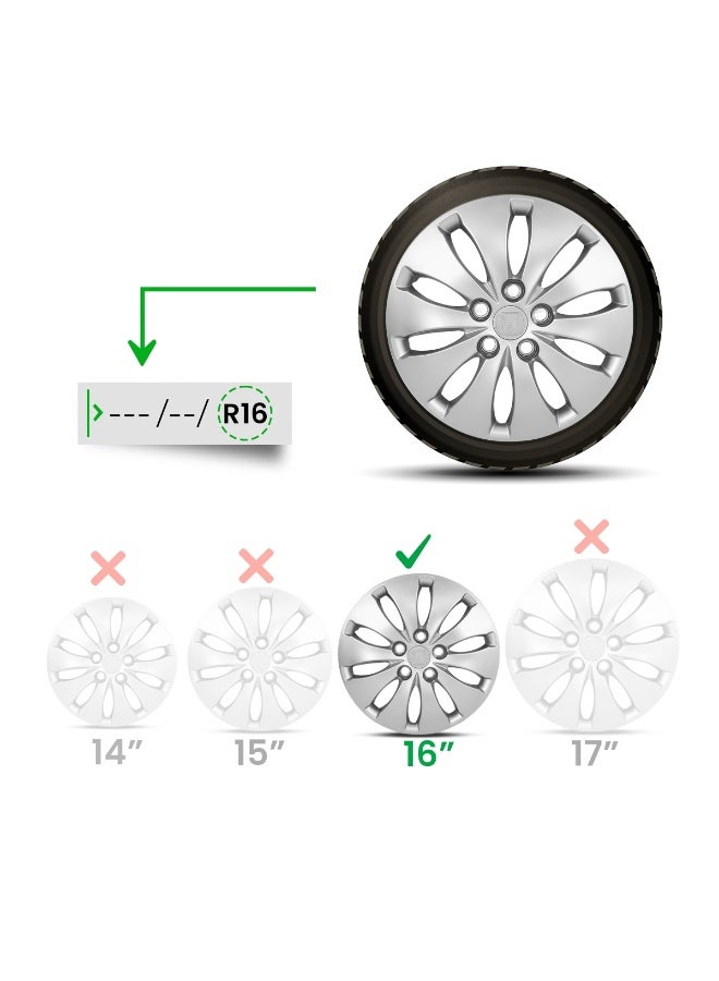 Honda 16 Inch Honda Accord 2012-15 Wheel Covers Set of 4 – Universal ABS Hubcaps for Cars & SUVs, Snap-On Fit, Durable Fiber Construction, Retention Ring Lock, Scratch-Resistant, Fade-Proof, Easy Installation, Stylish Silver Finish - 2k-HD-1703 - Image 5