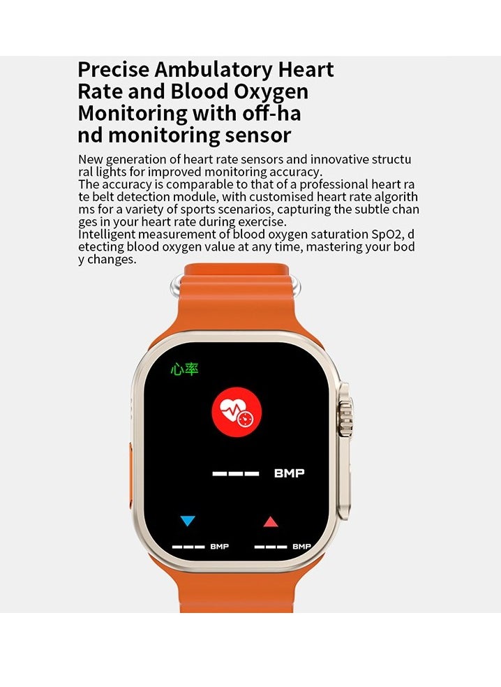 X11 Ultra 2 GS Smart Watch, 2.1" Large Display Voice Assistance Smart Watch, 150mah Battery Bluetooth Smart Watch With Multi Sports Mode, Wireless Charging Full Touch Wrist Watch, (White)