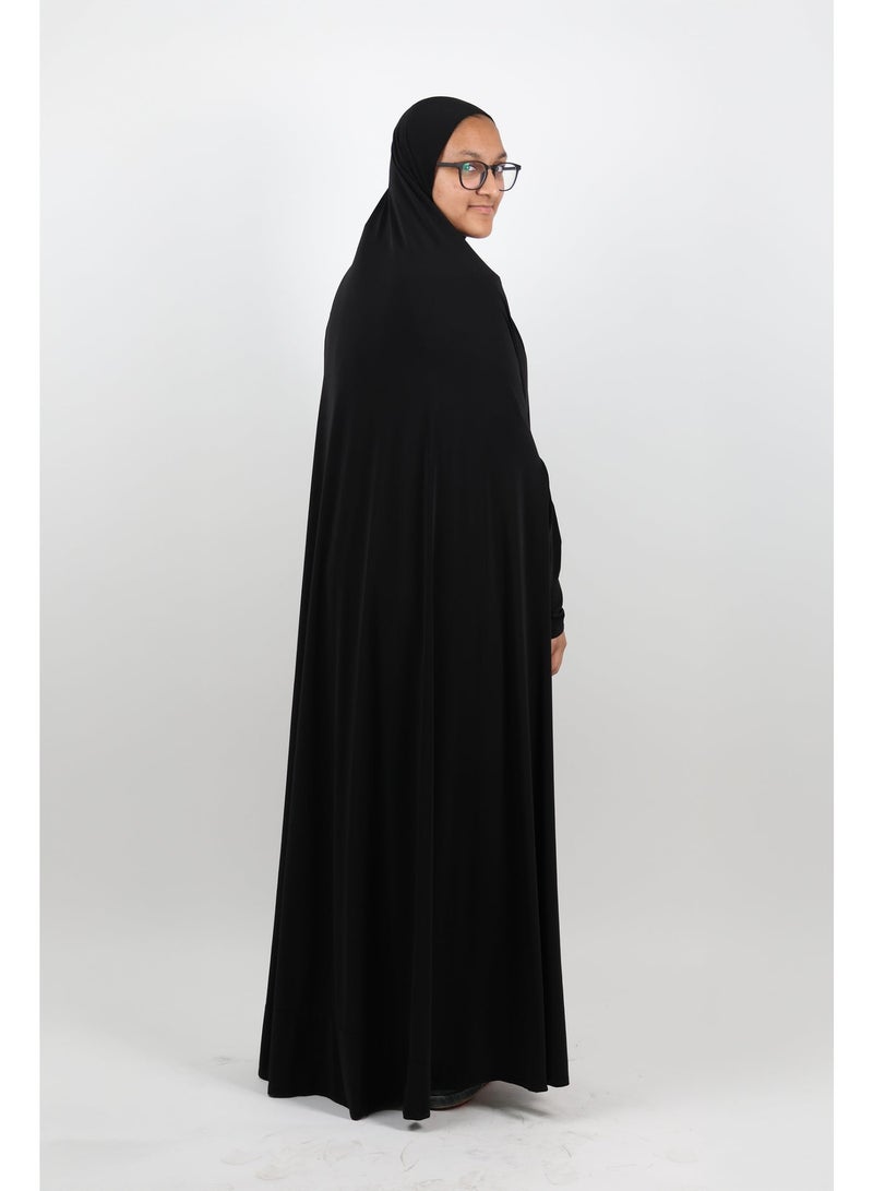 جميلة ثوب صلاة مريم قطعة واحدة للفتيات – أسود كلاسيكي - Image 2