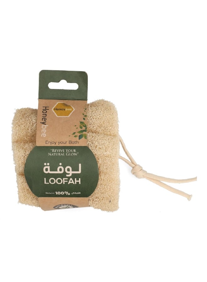 HoneyBee Lightweight Eco Friendly Natural Bath Loofah with Cotton Cord Beige 10 cm EC 010 - Image 1