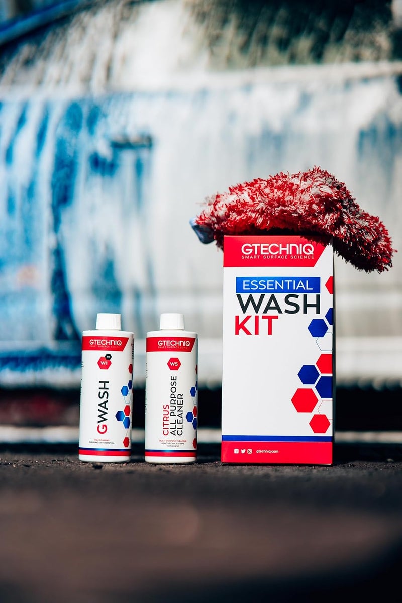 Gtechniq Essential Car Wash Kit - Complete Car Cleaning Set with Shampoo, Wheel Cleaner, Microfiber Mitt & Towel - Image 5