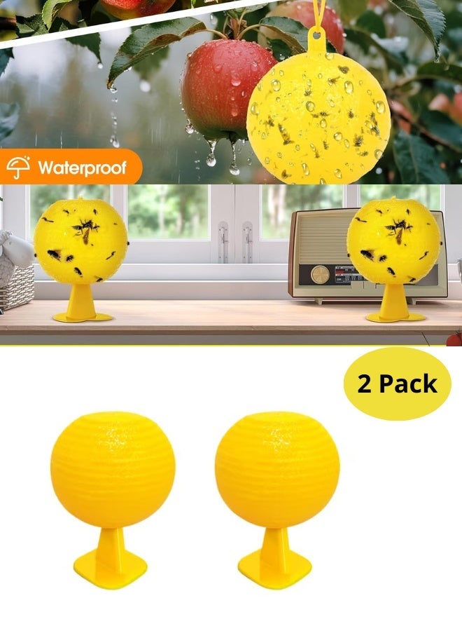 2 Pack Sticky Fly Trap Balls Eco-Friendly, – Effective Fly Catcher for Flies & Flying Insects & | Water-Proof Easy to Use Indoor & Outdoor |  Safe, Non-Toxic Pest Control Solution, Mosquito Gnats Fruit Fly Gnat Wasp Hornet Mosquito Bugs Flying Insects - Image 1
