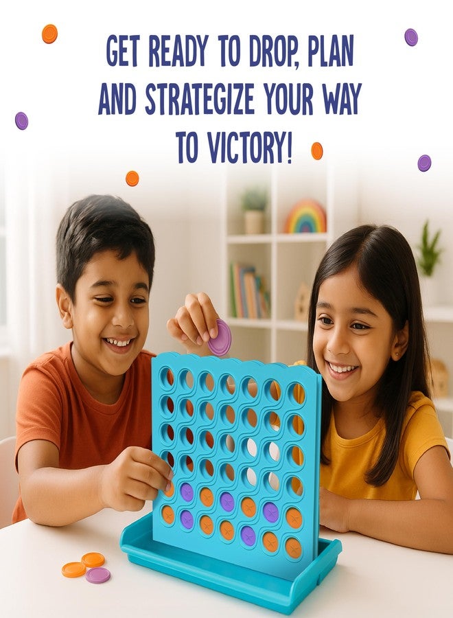 Funskool Games, Strike 4, New and Improved, Classic disc Dropping Game, 4 in a Row, Connect Game, Family Games, Strategy Board Games, Toys for Kids and Adults, 2 Players, Ages 6 Years and Above - Image 3