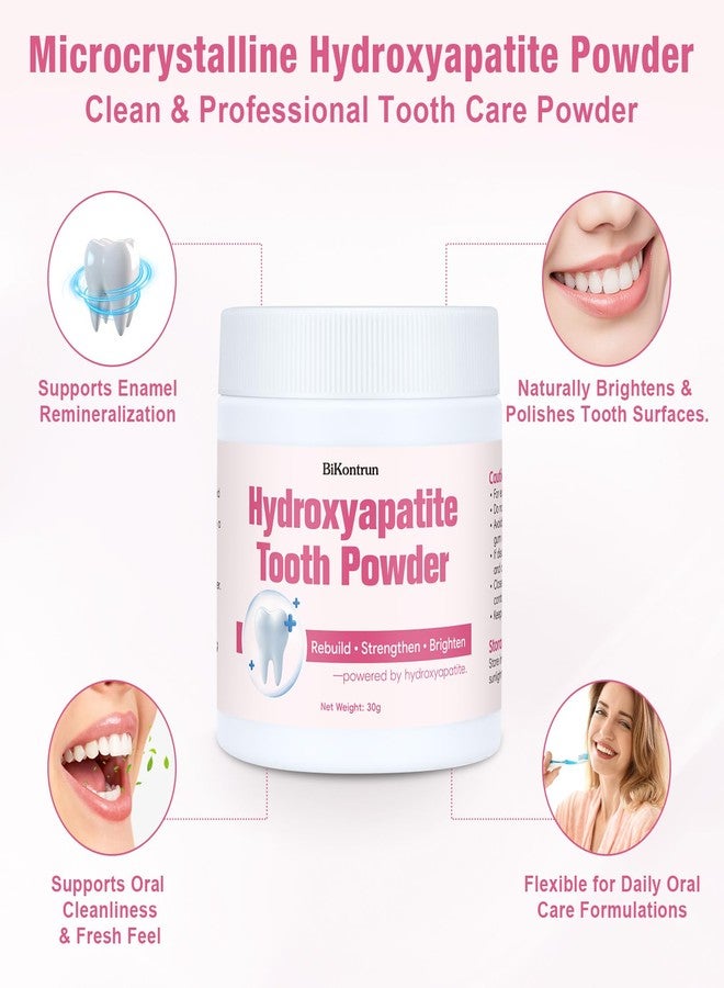 BiKontrun Microcrystalline Hydroxyapatite Powder for Teeth, MCHA Tooth Powder for Enamel Care & Gentle Whitening, Easy DIY Oral Care Alternative 30g, Fine Tooth Powder Supports Enamel-Friendly - Image 2