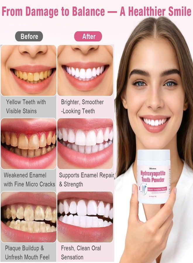 BiKontrun Microcrystalline Hydroxyapatite Powder for Teeth, MCHA Tooth Powder for Enamel Care & Gentle Whitening, Easy DIY Oral Care Alternative 30g, Fine Tooth Powder Supports Enamel-Friendly - Image 3