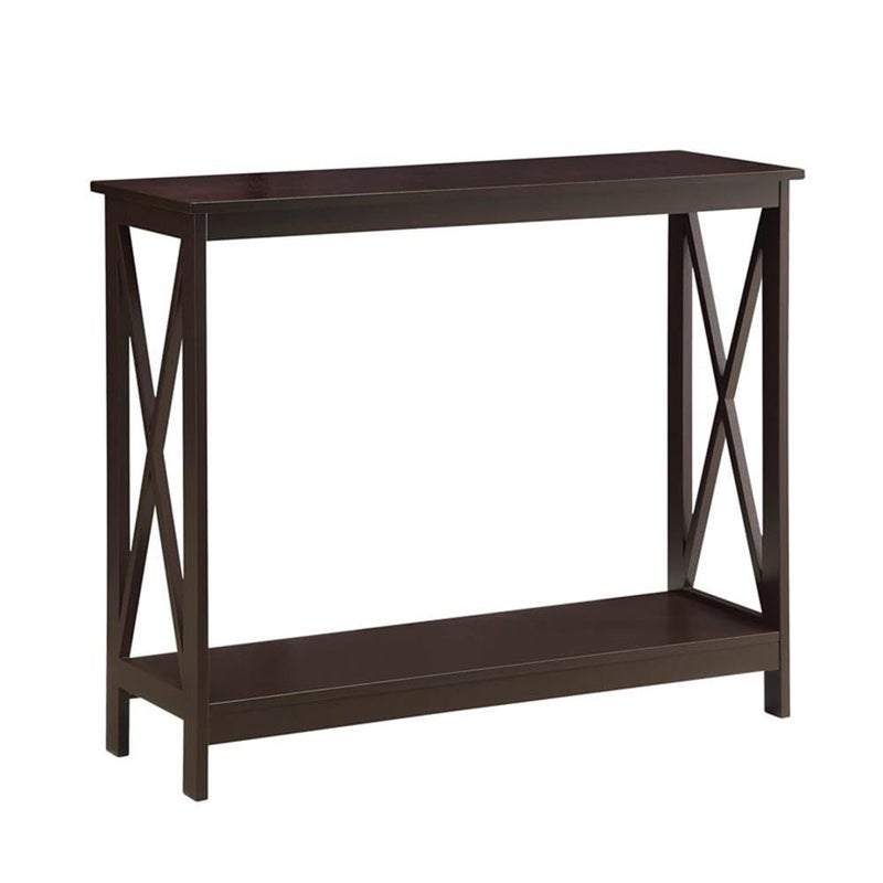 Convenience Concepts Convenience Concepts Oxford Console Table 395  Sofa Table with Storage Shelf Transitional Entryway Hall Table for Living Room and Bedroom Display Foyer Table Espresso 