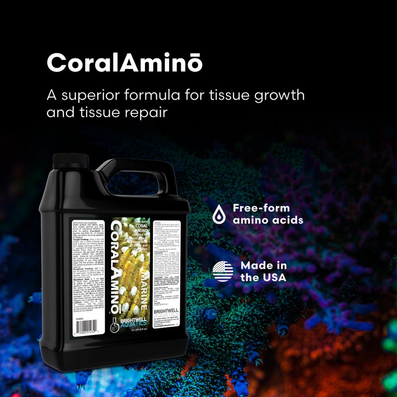 Brightwell Aquatics CoralAmino - Complex of Amino Acids for Corals - Coral Food for Aquarium Coral Growth - Saltwater Aquarium Treatments, 67.6 fl oz - Image 2