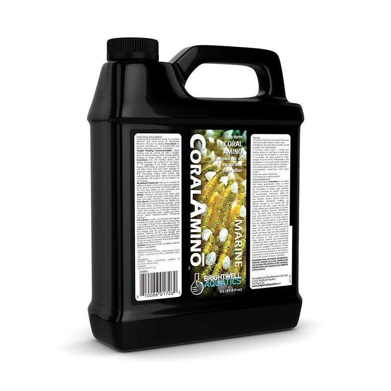 Brightwell Aquatics CoralAmino - Complex of Amino Acids for Corals - Coral Food for Aquarium Coral Growth - Saltwater Aquarium Treatments, 67.6 fl oz - Image 1