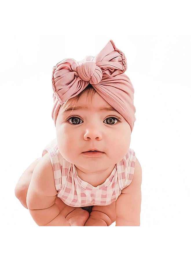 roaiss 7-Piece Baby Bow Pleated Hat Solid Knotted Indian Hat Breathable Soft Cute Pullover Hat - Image 4