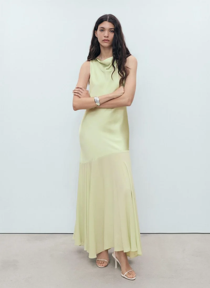 MANGO Combined Dress With Asymmetrical Cut