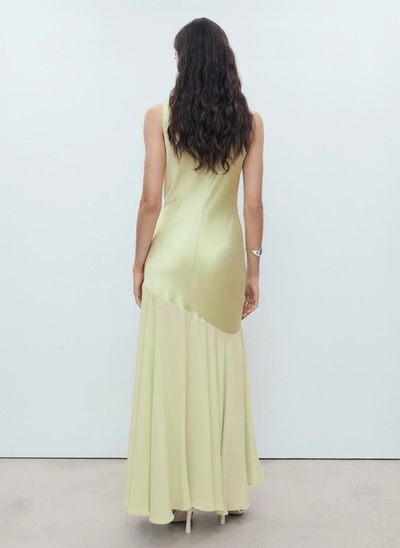 MANGO Combined Dress With Asymmetrical Cut