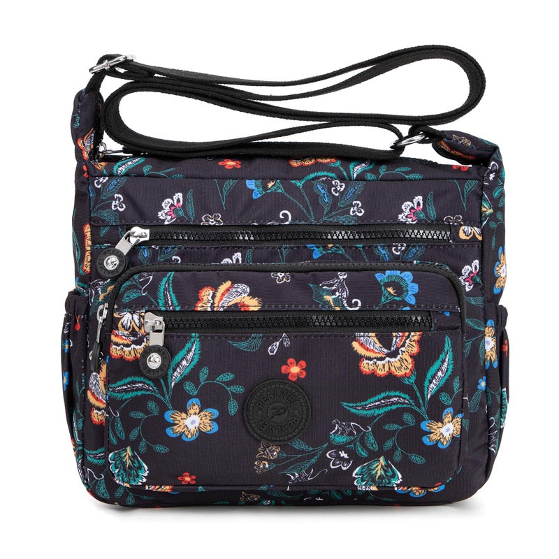 Pealwel Women Shoulder Handbag Roomy Multiple Pockets Bag Ladies Crossbody Purse Tote Top Handle Satchel(Flower Love) - Image 1