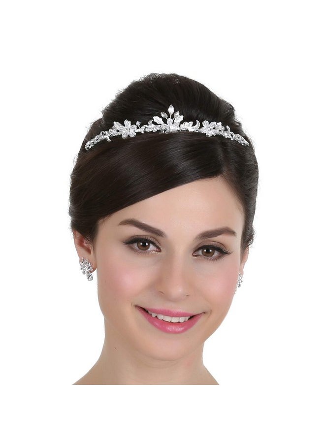 SAMKY Bridal Crown Rhinestone Wedding Tiara Crystal Headband Headpiece Bride'S Hair Accessories  - Image 3