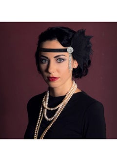 Patelai Atelai 4 Pcs Halloween Vintage 1920S Flapper Headband Rhinestone Flapper Headpiece Roaring 20S Accessories For Women Black Feather Headpiece Hair Accessories  - Image 3