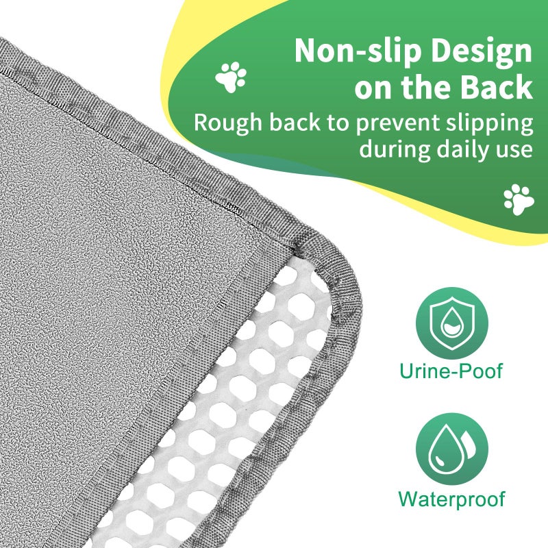 GRELY Cat Litter Mat,XL47''X 28'' Extra Large Litter Trapping Mat,Kitty Litter Box Mat,Double Layer Cats Rug for Pet, Litterbox Mats for Floor,Waterproof Urine Proof,Non-Slip - Image 4
