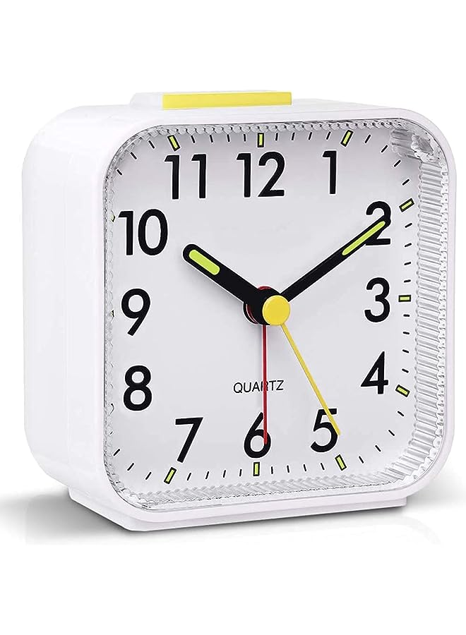 SYOSI Alarm Clock, Bedside Non Ticking Battery Powered Bedside Clocks Travel Alarm Clock Basic Bedroom Clock Table Clocks Luminous Large Display Snooze Light Function for Bedroom Office - Image 1