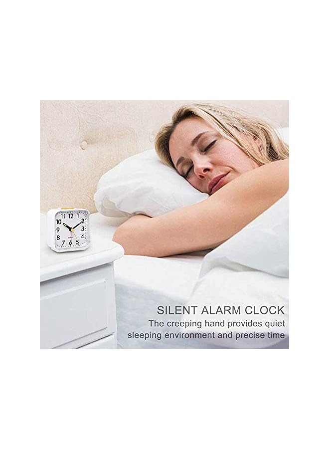 SYOSI Alarm Clock, Bedside Non Ticking Battery Powered Bedside Clocks Travel Alarm Clock Basic Bedroom Clock Table Clocks Luminous Large Display Snooze Light Function for Bedroom Office - Image 3