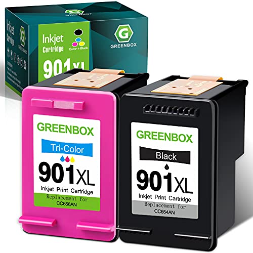 GREENBOX Remanufactured 901 Ink Cartridges for HP 901 901XL Ink Cartridges for Officejet 4500 J4680 J4580 J4550 J4550 J4540 J4500 J4680c G510n G510g G510a (High Yield, 1 Black 1 Tri-Color) - Image 1