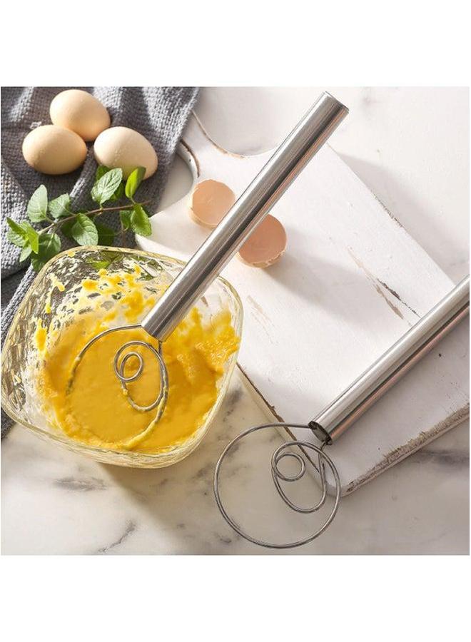 Stainless Steel Coil Flour Beater Mixer And Manual Egg Salad Side Dish Cold Mix Mixer-Color:304 Double Ring Stirrer  - Image 2