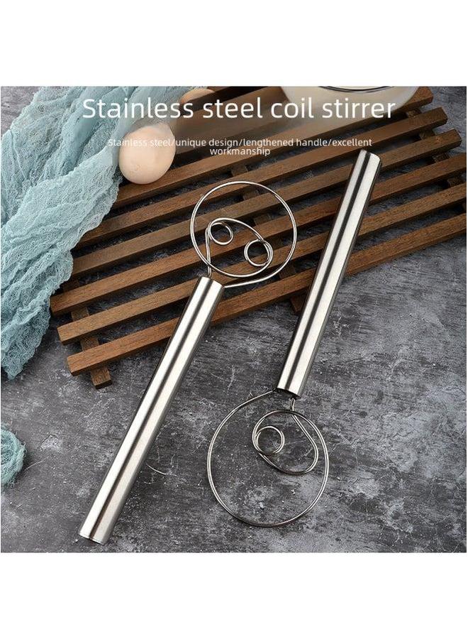 Stainless Steel Coil Flour Beater Mixer And Manual Egg Salad Side Dish Cold Mix Mixer-Color:304 Double Ring Stirrer  - Image 4