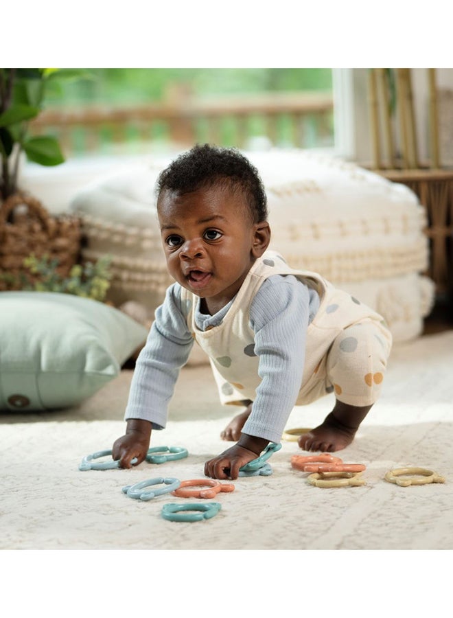 Ingenuity -  Sheppy's Squad Toy Links for Newborn and Up, 12 Links, Plant-Based and BPA-Free Materials, Multi-Texture - Image 4