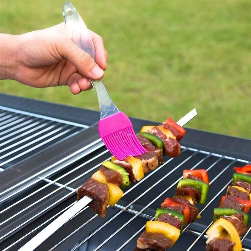 Xacton Flat Pastry Brush | Multi-Purpose Silicone Durable Easy Use | Oil Cooking Brush for Grilling, Tandoor, Cooking, Baking, BBQ | Brush for Cooking | Cooking Tools | Multicolor - Set of 3 - Image 2