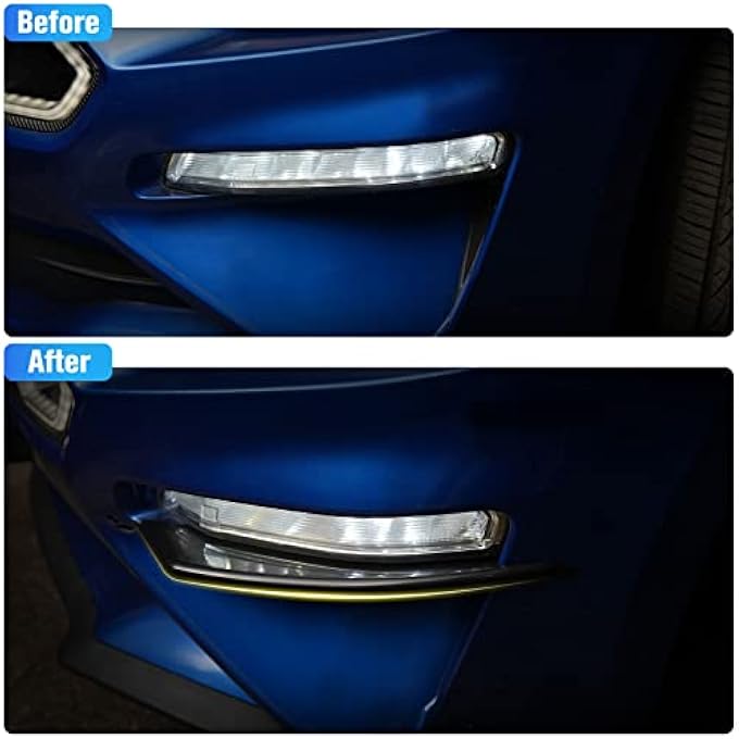 LitMiRaCle Front Bumper Fog Light Vent Trim Ford Mustang Accessories Front Fog Light Eyelid Trim Cover For Ford Mustang 20182019202020212022 Black - Image 4