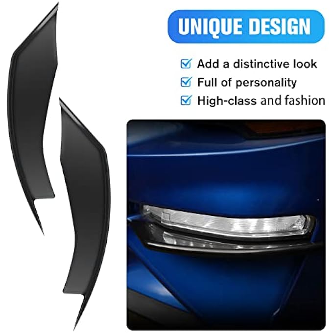 LitMiRaCle Front Bumper Fog Light Vent Trim Ford Mustang Accessories Front Fog Light Eyelid Trim Cover For Ford Mustang 20182019202020212022 Black - Image 2