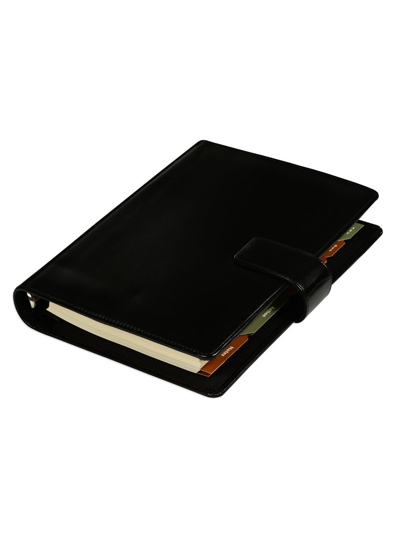 FIS® Leather Organizer "PLANUS", and Activity Journal, Size : A5 (14.8 x 21cm), Color : Black_ FSORLO5BK - Image 2
