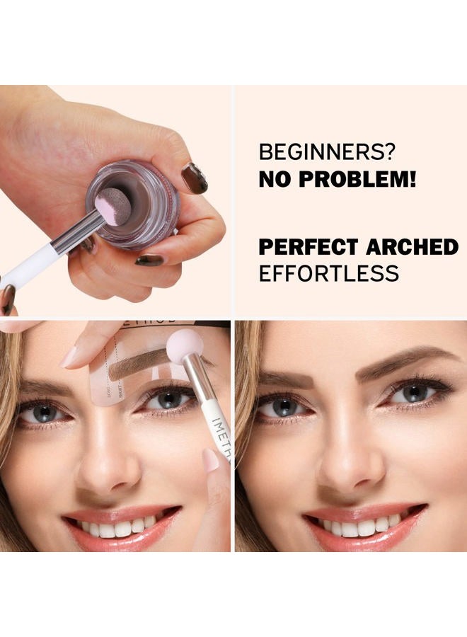 iMethod Eyebrow Stamp and Eyebrow Stencil Kit - Brow Stamp Kit, Eye Brow Stamping Kit, Brow Stencil and Stamp Kit, Brow Trio Eyebrow Kit, Perfect Bushy Eyebrows, Light Brown - Image 4