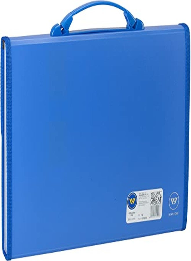 Worldone Expanding File Folder with Handle & Lock 13 Indexed Pocket for Documents Sorting Durable Long Lasting PP 0.7 mm Outer Cover Sheet 0.2 mm Inner Partition Sheets A4 Size, Blue, Pack of 1 - Image 3