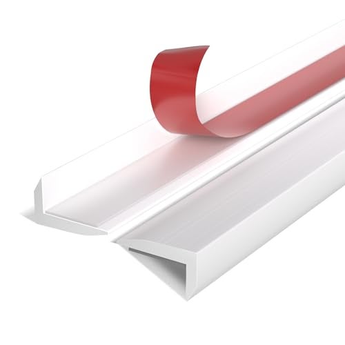 AdoDecor Peel and Stick Aluminum Tile Trim10Pack 12 Inch Decorative Brushed Metal Trim EdgeSelf Adhesive Tile Liner for Fireplace Mirror Frame Furniture and Home Decoration White - Image 1
