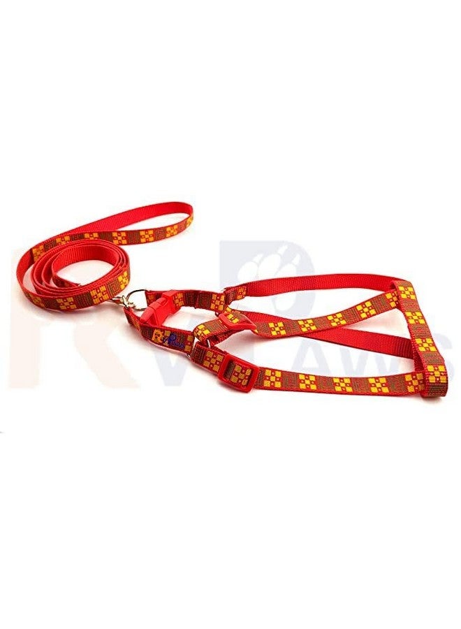 طقم حزام ومقود للكلاب من النايلون الناعم القابل للتعديل مناسب للجراء والقطط والقطط الصغيرة - 15 مم (ذهبي) - Image 2