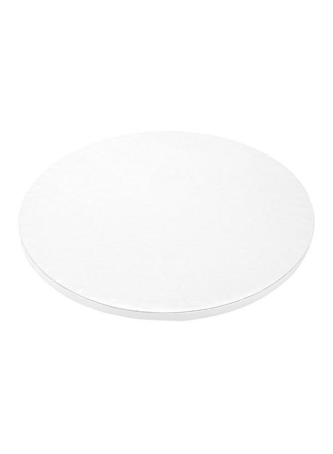 Restaurantware Pastry Tek 12 Inch Cake Board, 1 Durable Cake Drum - Round, Covered Edges, White Paper Cake Base, Disposable, For Birthdays, Weddings, Or Parties  - Image 1