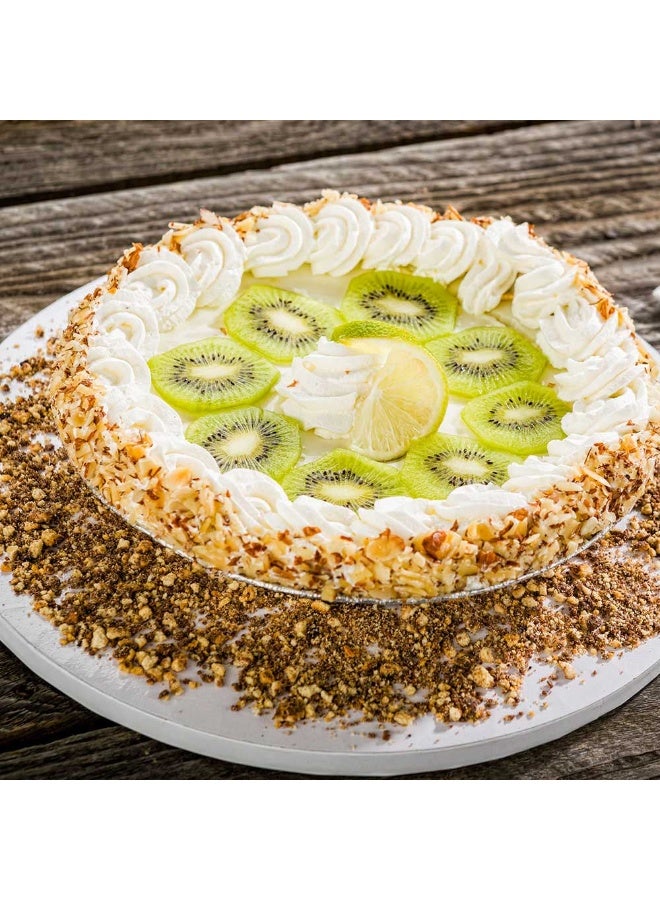Restaurantware Pastry Tek 12 Inch Cake Board, 1 Durable Cake Drum - Round, Covered Edges, White Paper Cake Base, Disposable, For Birthdays, Weddings, Or Parties  - Image 3