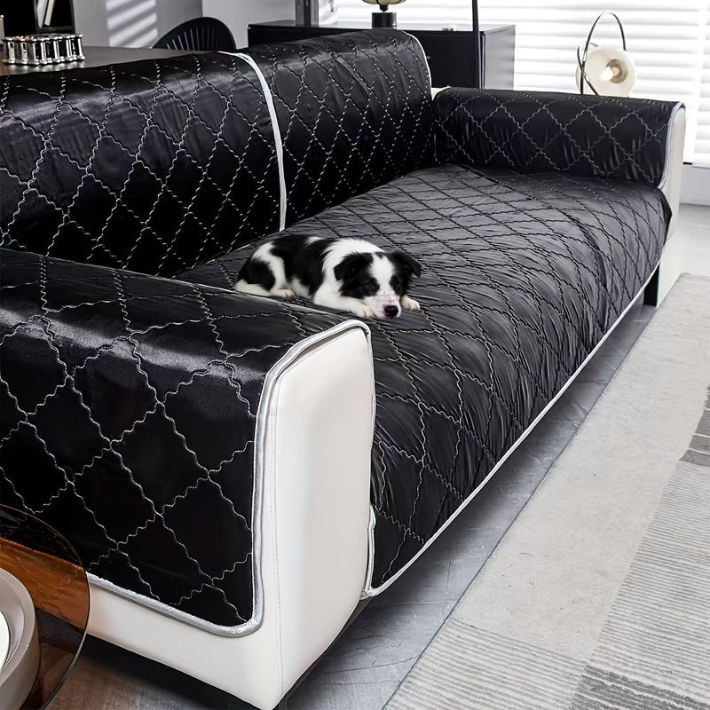 Navy Blue 90x90 Solid Color Satin Cording Fabric Non Slip Sofa Cushion 100 Percent Polyester Suitable For All Seasons Resistant To Dog Chewing And Cat Scratching Bottom Granular Non Slip Backing For Bedroom Guest Room Office - Image 2