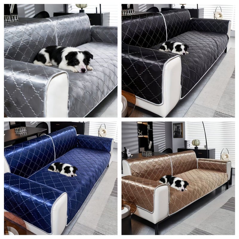 Navy Blue 90x90 Solid Color Satin Cording Fabric Non Slip Sofa Cushion 100 Percent Polyester Suitable For All Seasons Resistant To Dog Chewing And Cat Scratching Bottom Granular Non Slip Backing For Bedroom Guest Room Office - Image 5