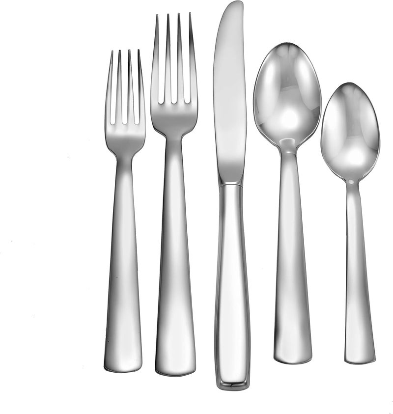 Liberty Tabletop Modern America 65piece 1810 Flatware Set for 12 Includes Serving Pieces Silverware Made in USA - Image 1