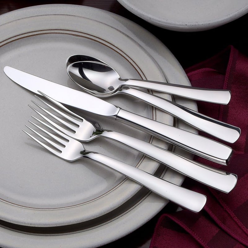 Liberty Tabletop Modern America 65piece 1810 Flatware Set for 12 Includes Serving Pieces Silverware Made in USA - Image 4