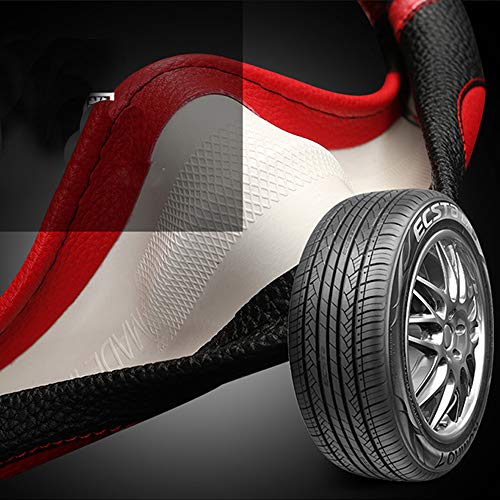 Cxtiy Steering Wheel Cover for Women Leather Universal Steering Wheel Cover for Car 15 inch (Red) - Image 4