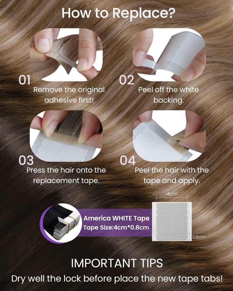 LaaVoo Hair Extensions Tape in Human Hair Ombre Tape in Hair Extensions Balayage Dark Brown to Medium Brown Mix Golden Brown Tape on Extensions Seamless 22inch 50g 20pcs - Image 5