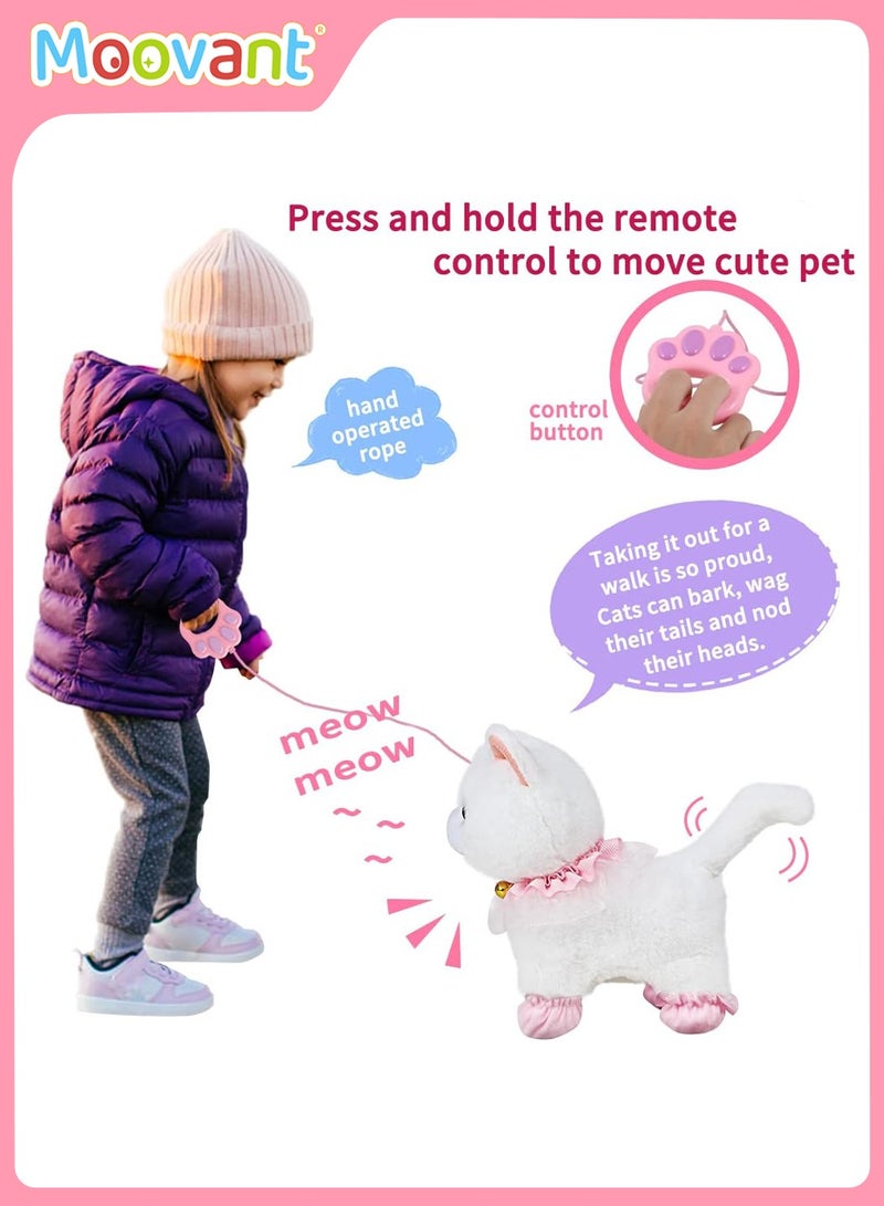 Moovant 12PCS Cat Toys for Kids, Interactive Electronic Pet Cat with Detachable Cleaning, Walking and Talking Removable Plush Electronic Cat Toy, Voice-Activated Induction Kitty Toy  - Image 4